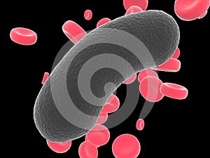Bacterium on black background. Raster Ã¢ââ13